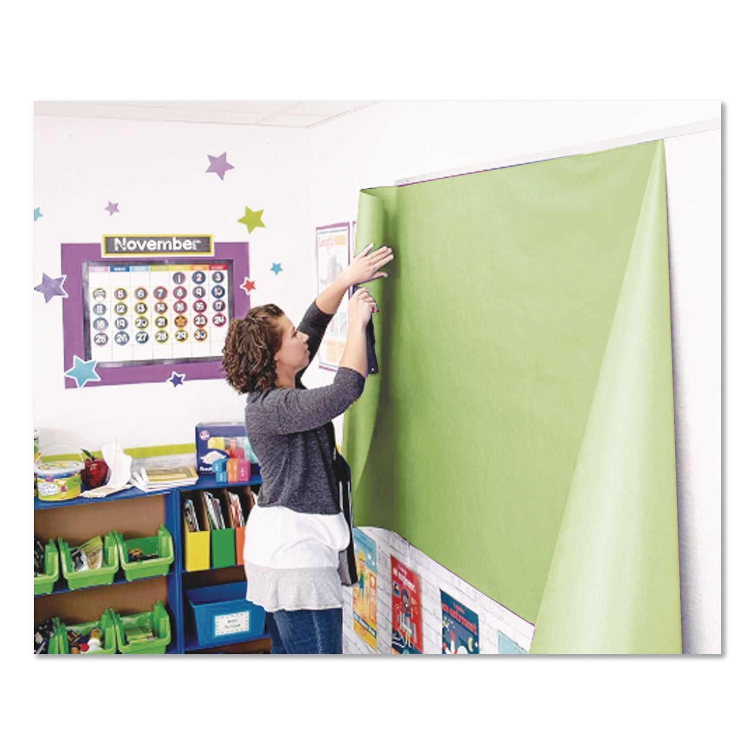 Rainbow Duo-Finish Colored Kraft Paper, 35 lb Wrapping Weight, 36" x 1,000 ft, Lite Green