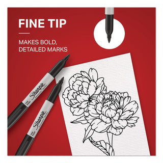 Fine Tip Permanent Marker Value Pack, Fine Bullet Tip, Black, 36/Pack