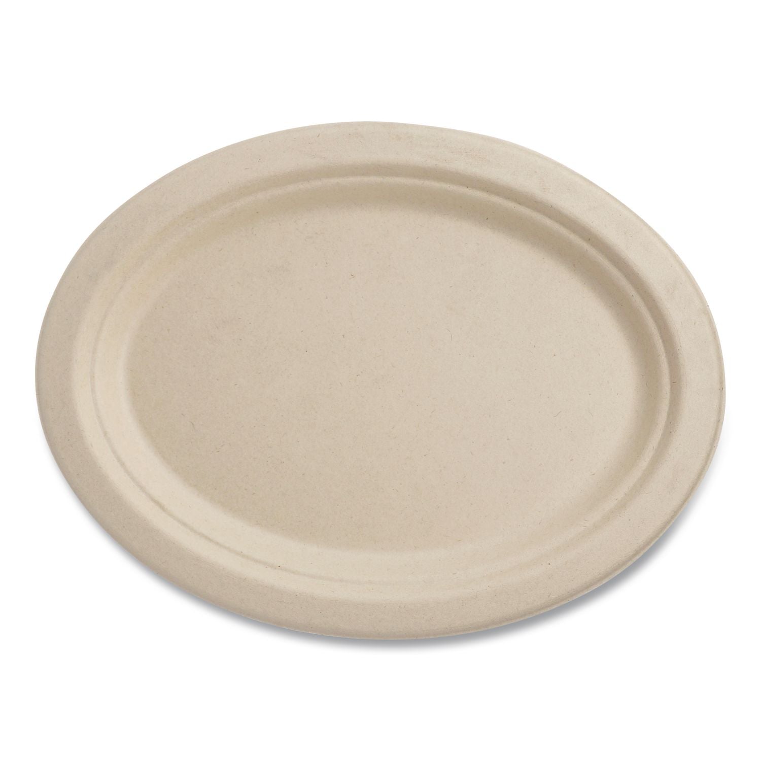 Fiber Plates, 12" Oval, Natural, 500/Carton
