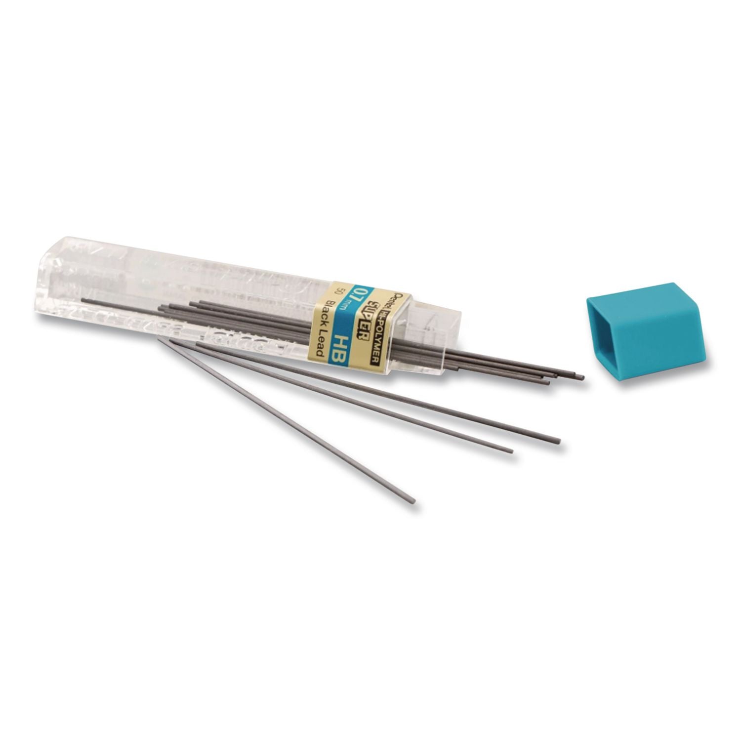 Super Hi-Polymer Lead Refills, 0.7 mm, B, Black, 12/Tube