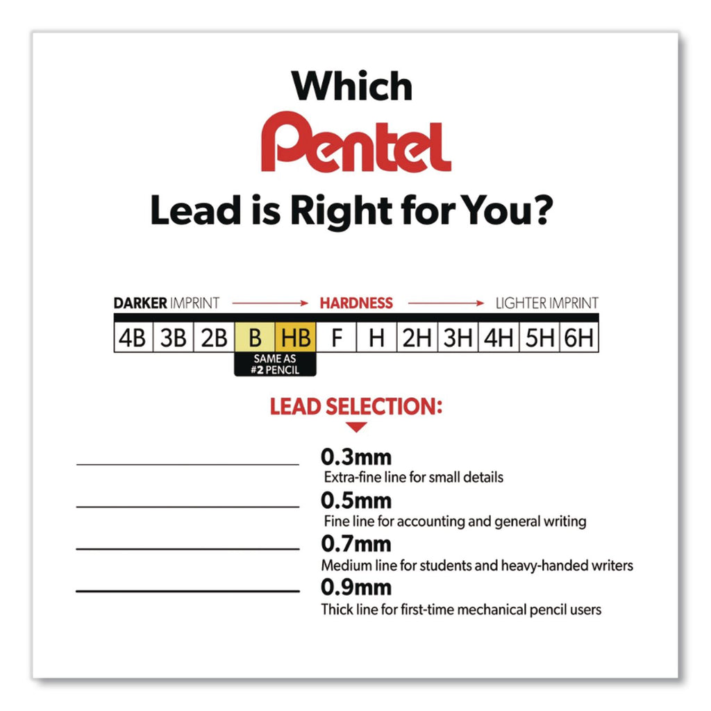 Super Hi-Polymer Lead Refills, 0.7 mm, H, Black, 12/Tube