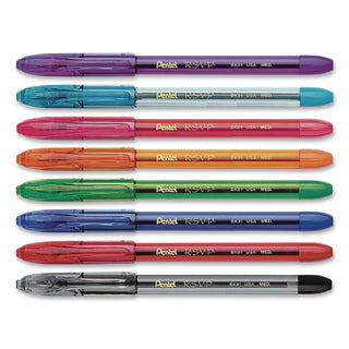 R.S.V.P. Ballpoint Pen, Stick, Medium 1 mm, Assorted Ink and Barrel Colors, 8/Pack