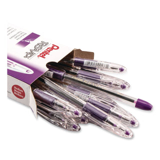 R.S.V.P. Ballpoint Pen, Stick, Medium 1 mm, Violet Ink, Clear/Violet Barrel, Dozen