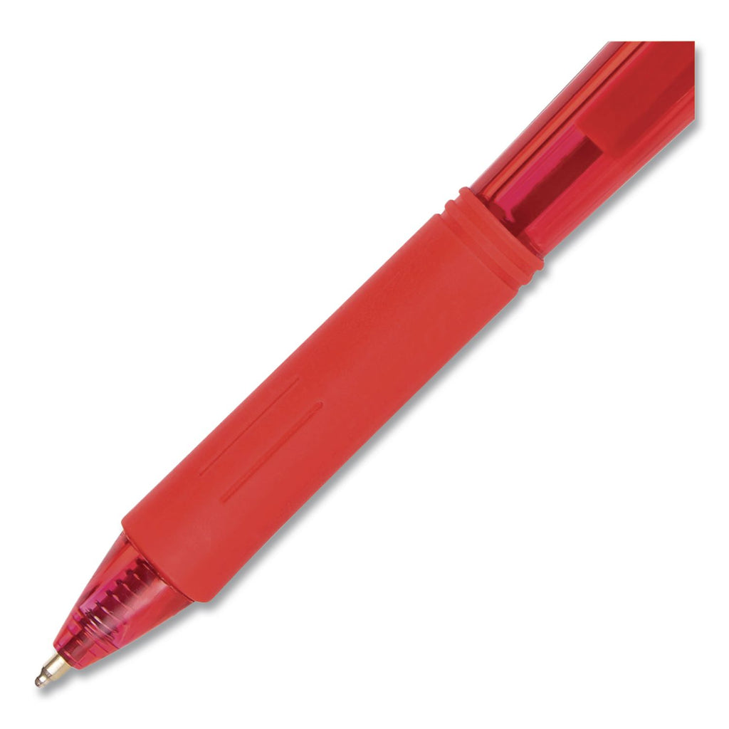 WOW! Ballpoint Pen, Retractable, Medium 1 mm, Red Ink, Translucent Red/Red Barrel, Dozen