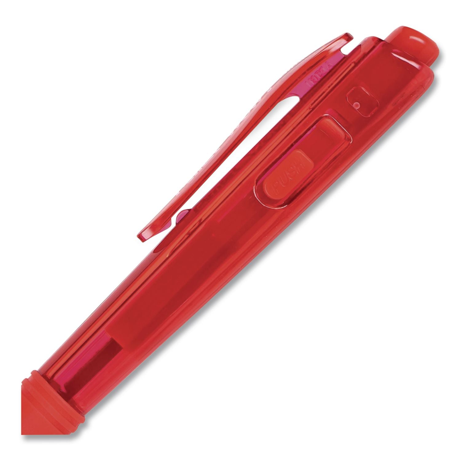 WOW! Ballpoint Pen, Retractable, Medium 1 mm, Red Ink, Translucent Red/Red Barrel, Dozen