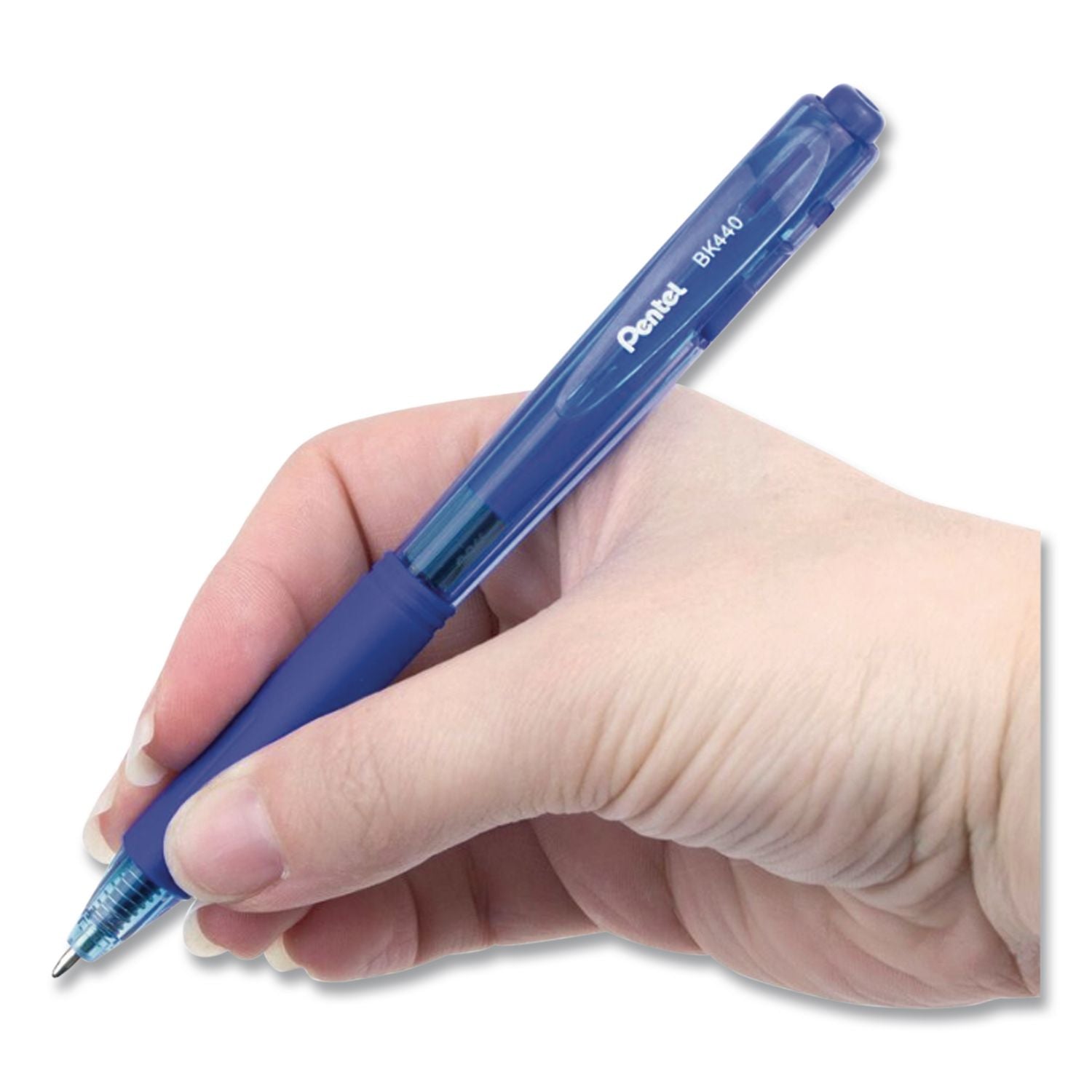 WOW! Ballpoint Pen, Retractable, Medium 1 mm, Blue Ink, Translucent Blue/Blue Barrel, Dozen