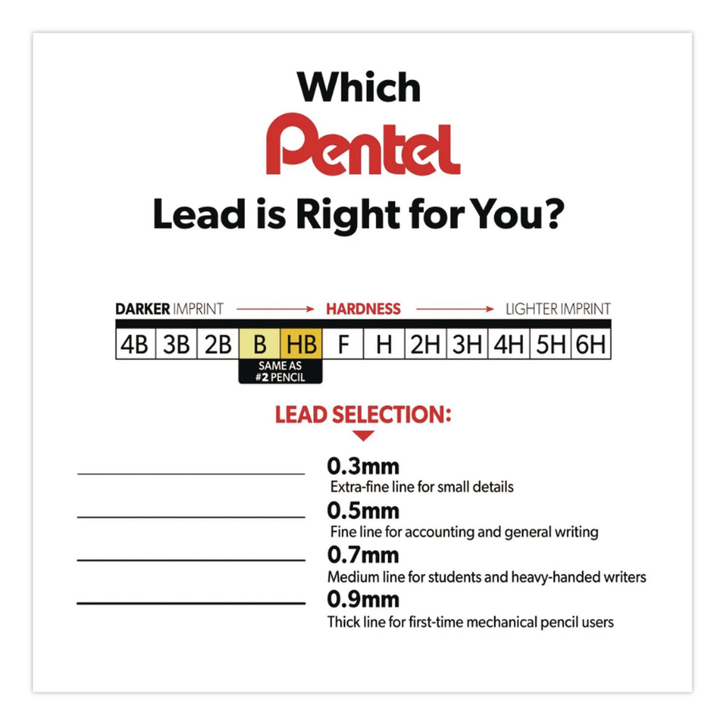 Super Hi-Polymer Lead Refills, 0.9 mm, HB, Black, 30/Tube, 3 Tubes/Pack