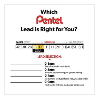 Super Hi-Polymer Lead Refills, 0.9 mm, HB, Black, 30/Tube, 3 Tubes/Pack