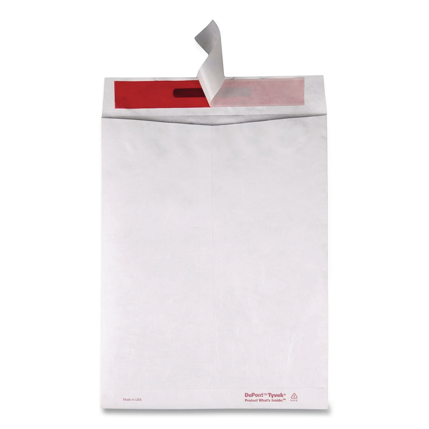 Tamper-Indicating Mailers Made with Tyvek, #13 1/2, Flip-Stik Flap, Redi-Strip Adhesive Closure, 10 x 13, White, 100/Box