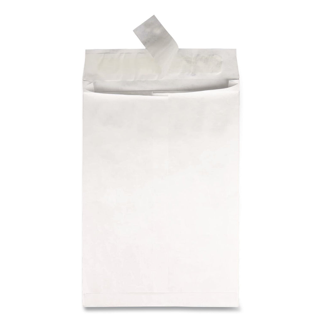 Heavyweight 18 lb Tyvek Open End Expansion Mailers, #13 1/2, Square Flap, Redi-Strip Adhesive Closure, 10 x 13, White, 100/CT