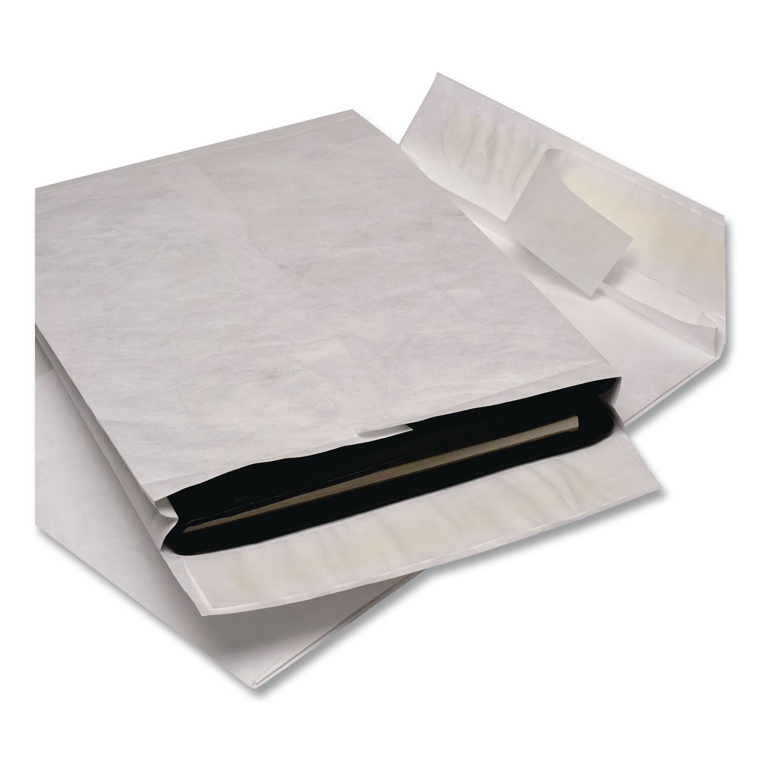 Heavyweight 18 lb Tyvek Open End Expansion Mailers, #13 1/2, Square Flap, Redi-Strip Adhesive Closure, 10 x 13, White, 100/CT