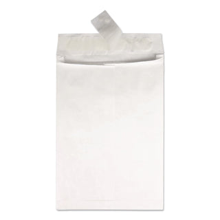 Heavyweight 18 lb Tyvek Open End Expansion Mailers, #15 1/2, Square Flap, Redi-Strip Adhesive Closure, 12 x 16, White, 50/CT