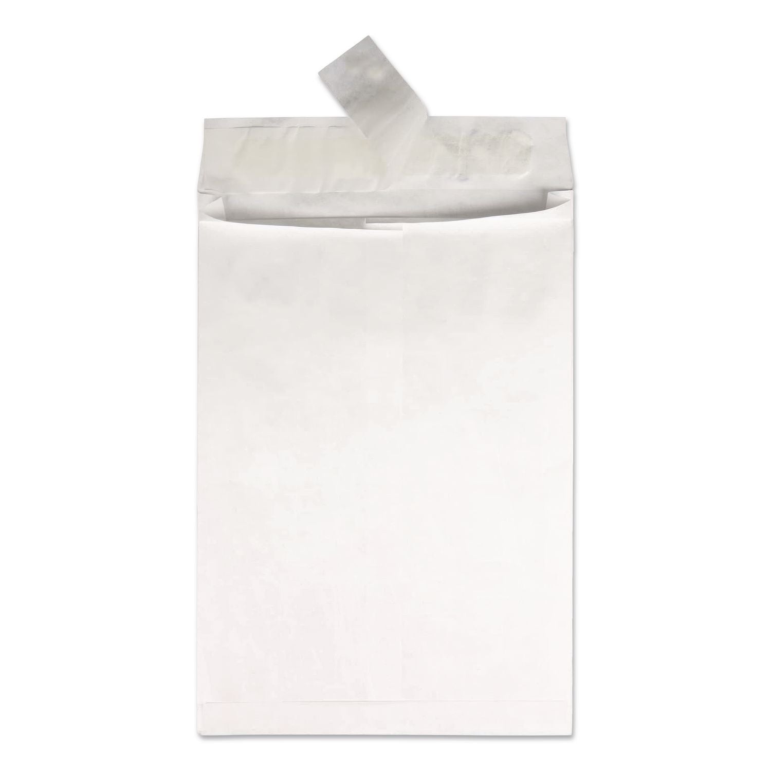 Heavyweight 18 lb Tyvek Open End Expansion Mailers, #15 1/2, Square Flap, Redi-Strip Adhesive Closure, 12 x 16, White, 50/CT