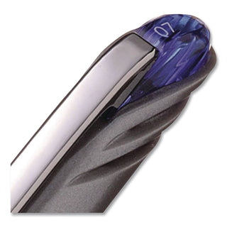 EnerGel NV Gel Pen, Stick, Medium 0.7 mm, Blue Ink, Gray/Black/Blue Barrel, Dozen
