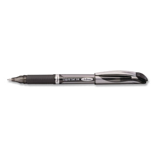 EnerGel NV Gel Pen, Stick, Bold 1 mm, Black Ink, Gray/Black Barrel, Dozen