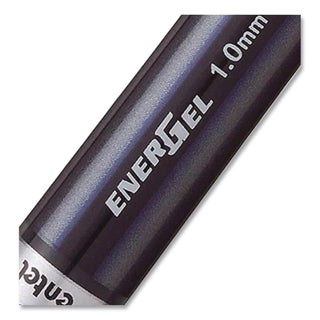 EnerGel NV Gel Pen, Stick, Bold 1 mm, Blue Ink, Gray/Blue Barrel, Dozen