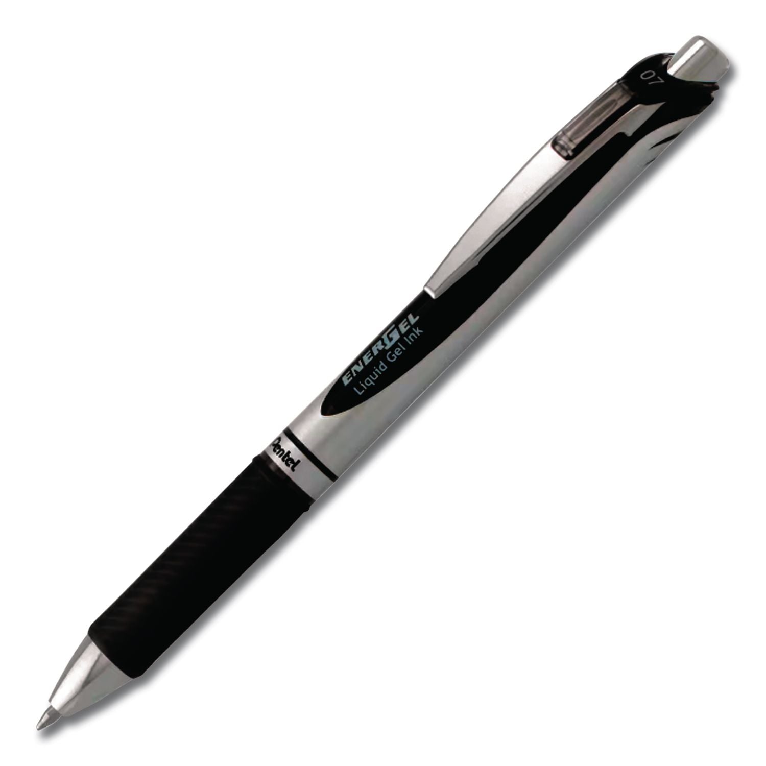 EnerGel RTX Gel Pen, Retractable, Medium 0.7 mm, Black Ink, Black/Gray Barrel