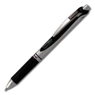 EnerGel RTX Gel Pen, Retractable, Medium 0.7 mm, Black Ink, Black/Gray Barrel