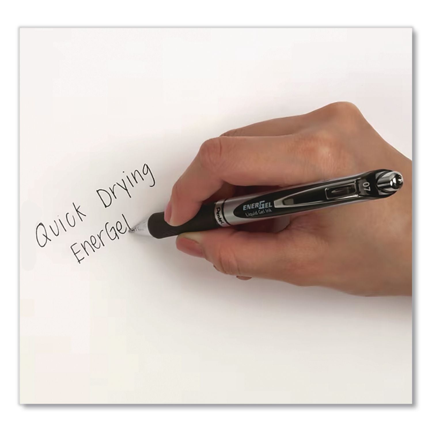 EnerGel RTX Gel Pen, Retractable, Medium 0.7 mm, Black Ink, Black/Gray Barrel