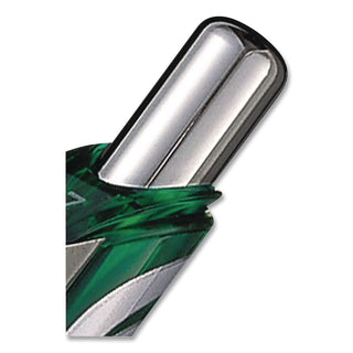 EnerGel RTX Gel Pen, Retractable, Medium 0.7 mm, Green Ink, Green/Gray Barrel
