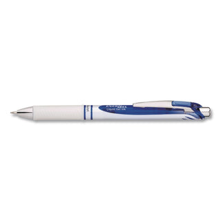 EnerGel RTX Gel Pen, Retractable, Medium 0.7 mm, Blue Ink, White/Translucent Blue Barrel