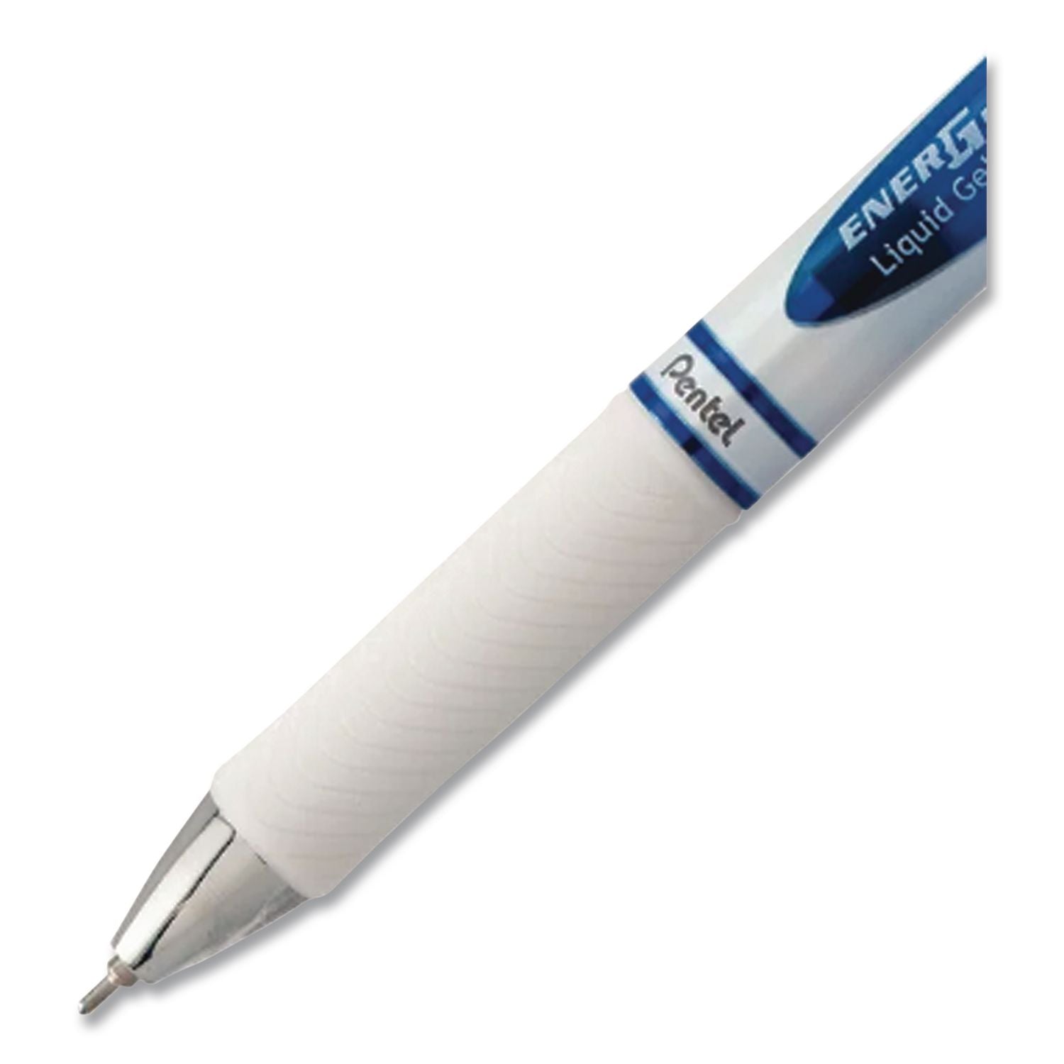 EnerGel RTX Gel Pen, Retractable, Medium 0.7 mm, Blue Ink, White/Translucent Blue Barrel