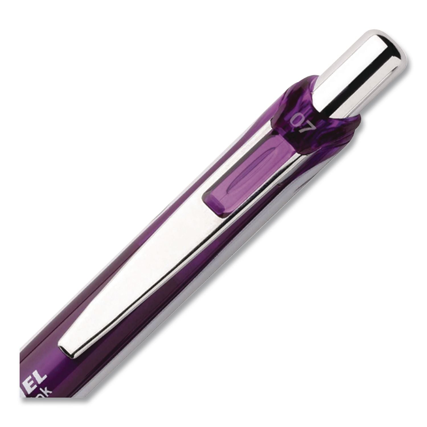 EnerGel RTX Gel Pen, Retractable, Medium 0.7 mm, Violet Ink, Violet/Gray Barrel