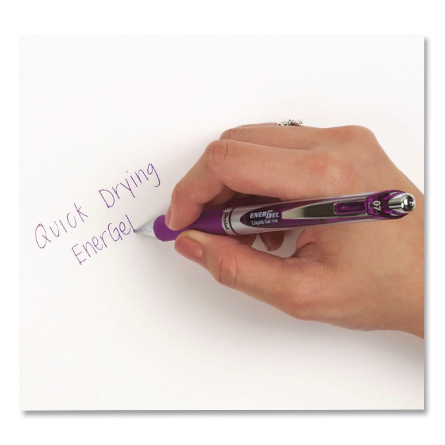 EnerGel RTX Gel Pen, Retractable, Medium 0.7 mm, Violet Ink, Violet/Gray Barrel