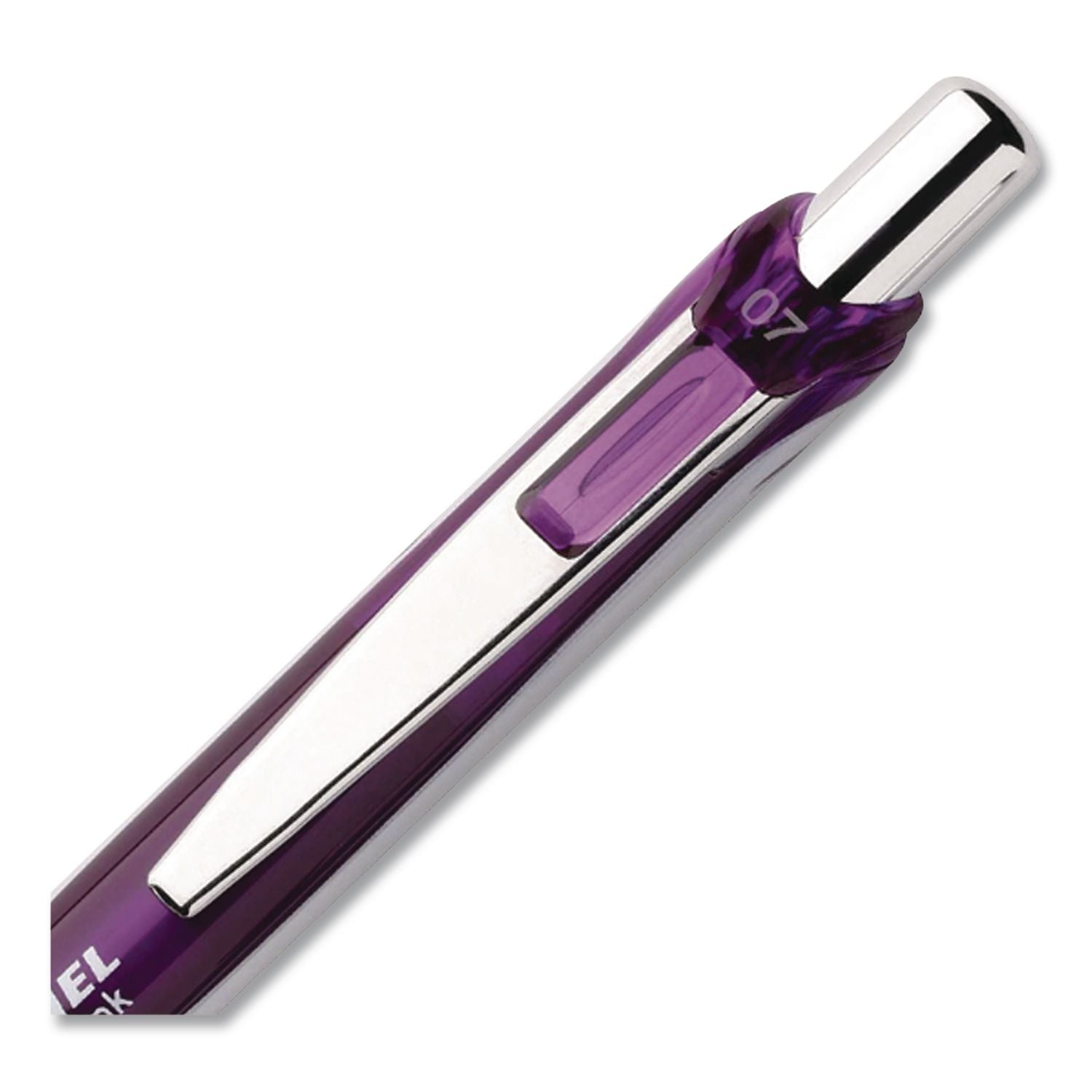 EnerGel RTX Gel Pen, Retractable, Medium 0.7 mm, Violet Ink, Violet/Gray Barrel