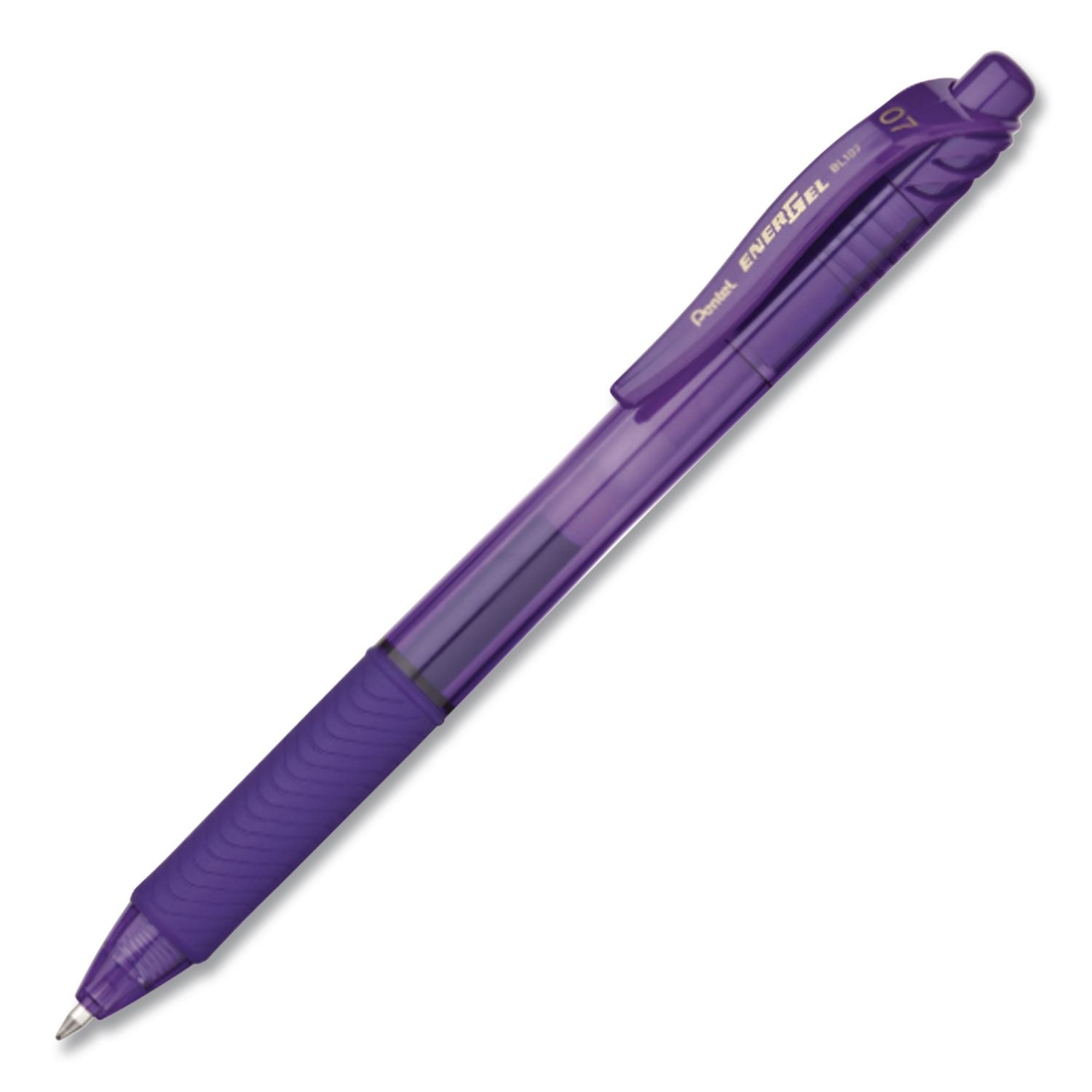 EnerGel-X Gel Pen, Retractable, Medium 0.7 mm, Violet Ink, Translucent Violet/Violet Barrel, Dozen