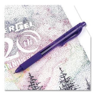 EnerGel-X Gel Pen, Retractable, Medium 0.7 mm, Violet Ink, Translucent Violet/Violet Barrel, Dozen