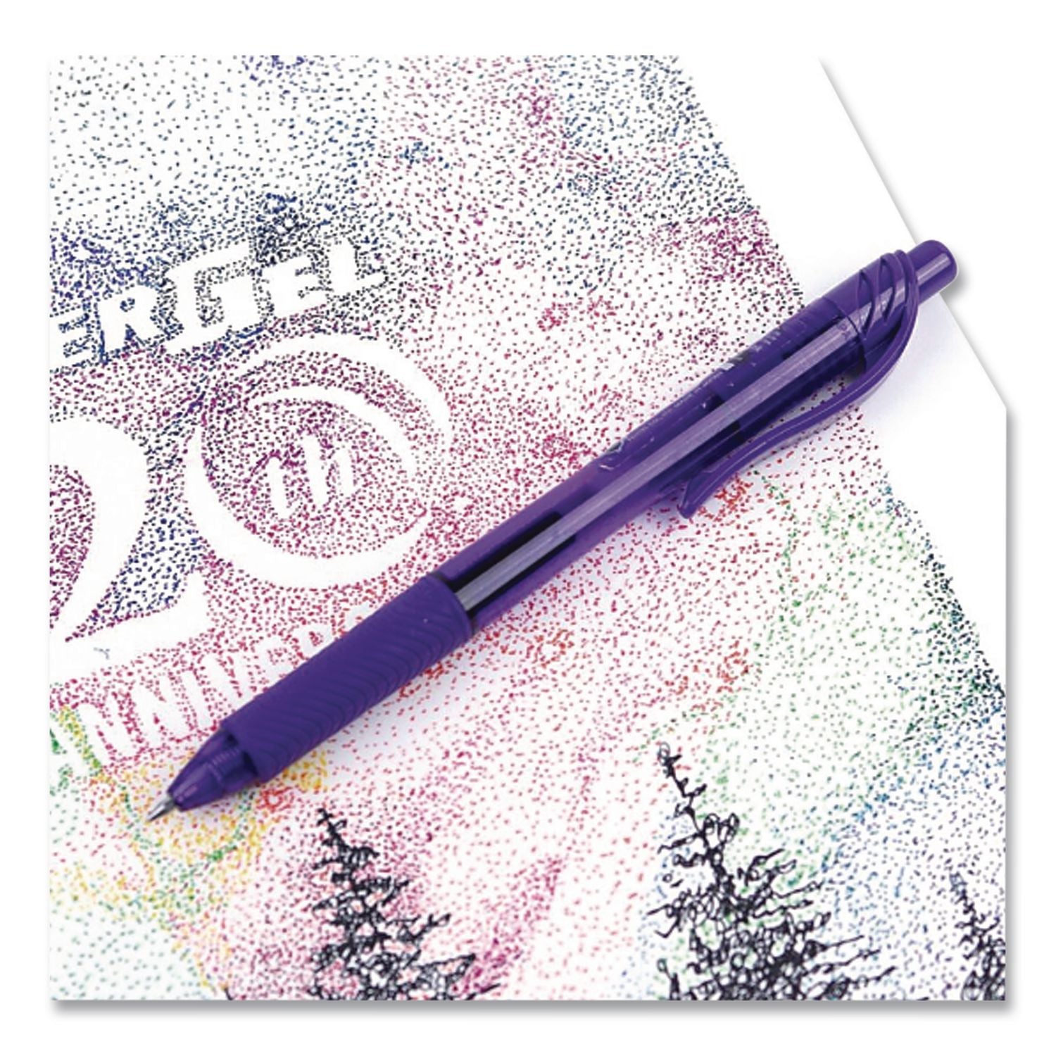 EnerGel-X Gel Pen, Retractable, Medium 0.7 mm, Violet Ink, Translucent Violet/Violet Barrel, Dozen
