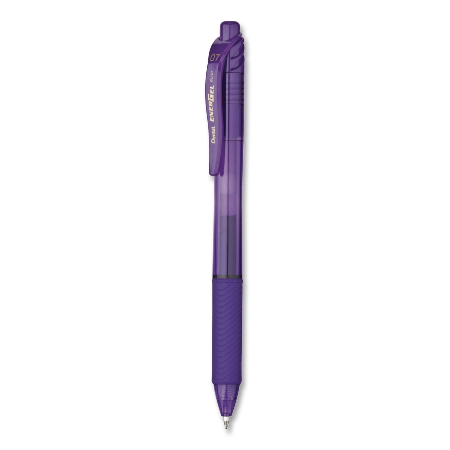 EnerGel-X Gel Pen, Retractable, Medium 0.7 mm, Violet Ink, Translucent Violet/Violet Barrel, Dozen