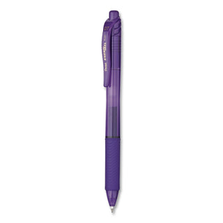 EnerGel-X Gel Pen, Retractable, Medium 0.7 mm, Violet Ink, Translucent Violet/Violet Barrel, Dozen