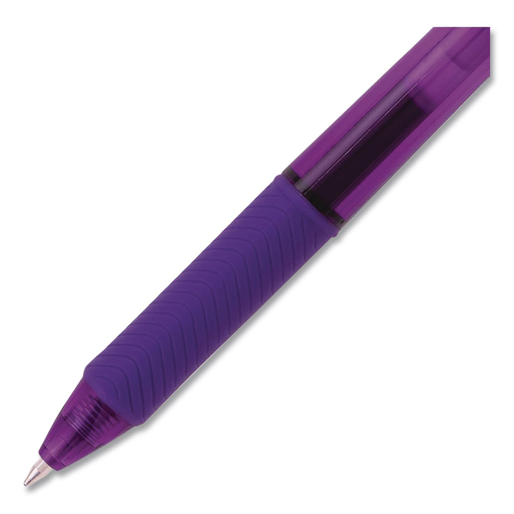 EnerGel-X Gel Pen, Retractable, Medium 0.7 mm, Violet Ink, Translucent Violet/Violet Barrel, Dozen