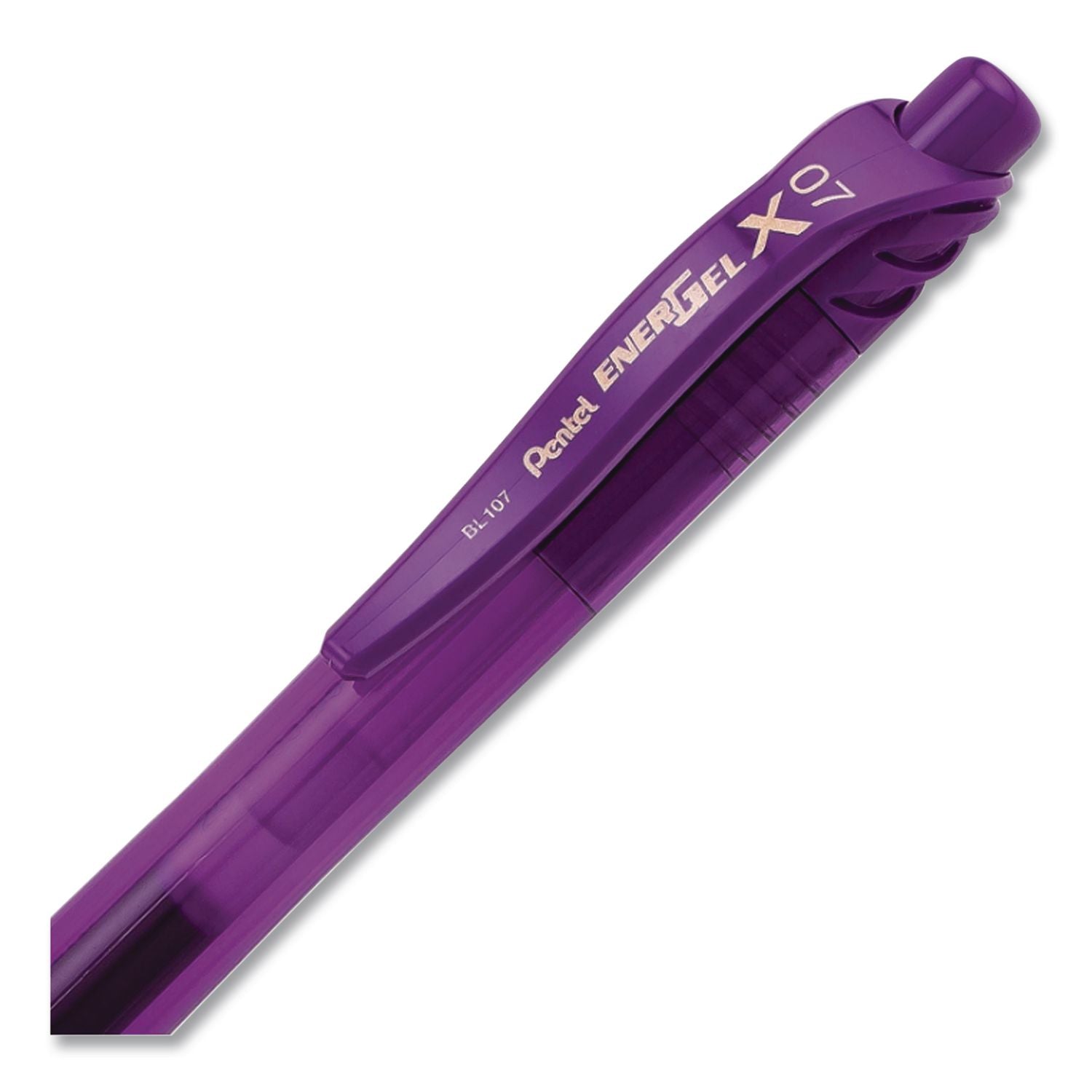 EnerGel-X Gel Pen, Retractable, Medium 0.7 mm, Violet Ink, Translucent Violet/Violet Barrel, Dozen