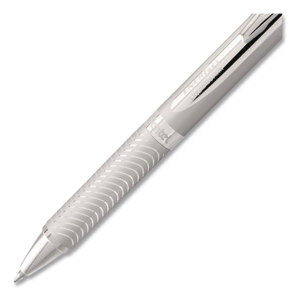 EnerGel Alloy RT Gel Pen, Retractable, Medium 0.7 mm, Black Ink, Chrome Barrel