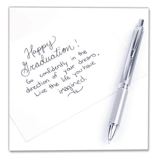 EnerGel Alloy RT Gel Pen, Retractable, Medium 0.7 mm, Black Ink, Chrome Barrel
