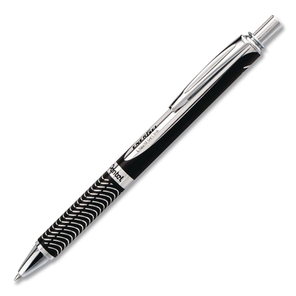 EnerGel Alloy RT Gel Pen, Retractable, Medium 0.7 mm, Black Ink, Black Barrel