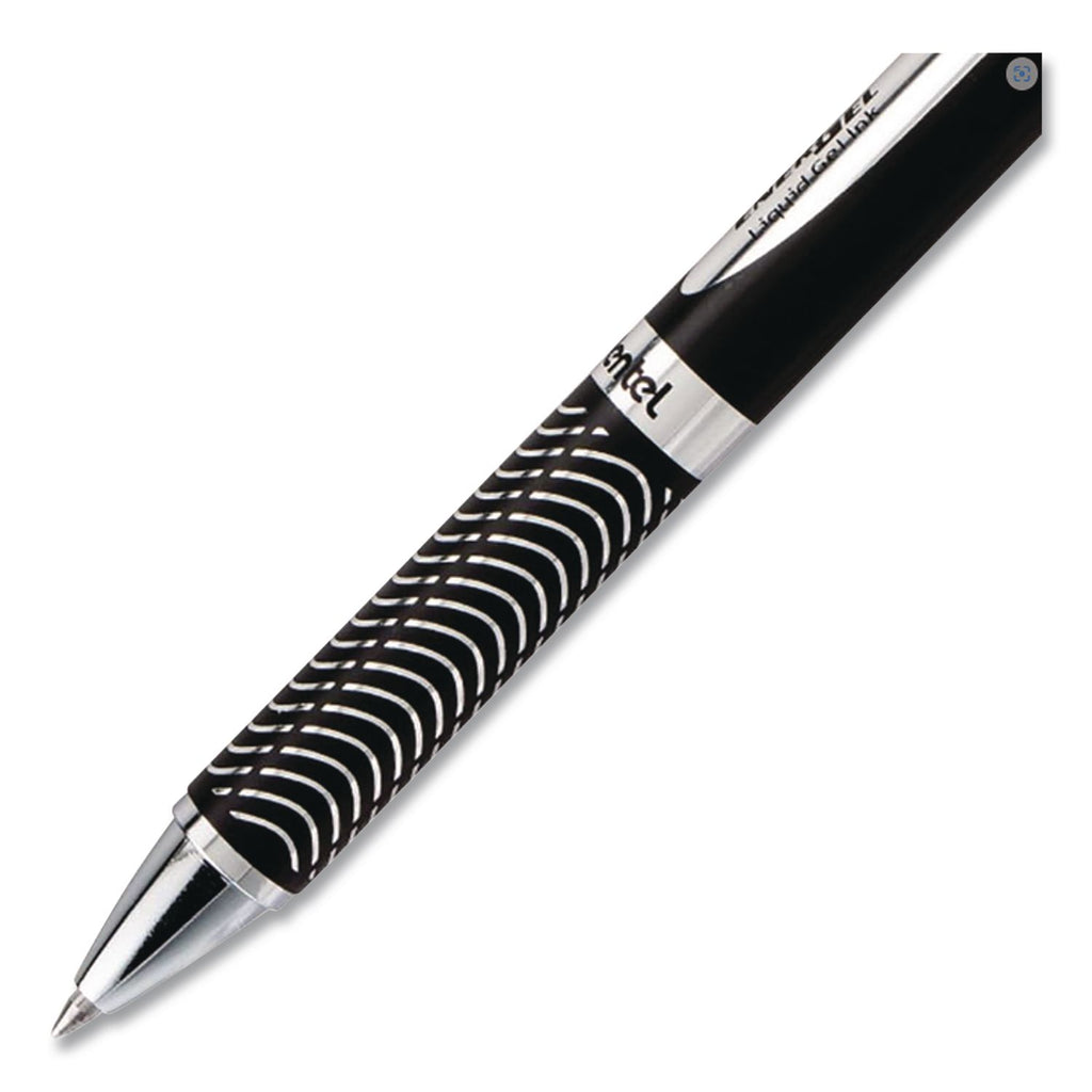 EnerGel Alloy RT Gel Pen, Retractable, Medium 0.7 mm, Black Ink, Black Barrel