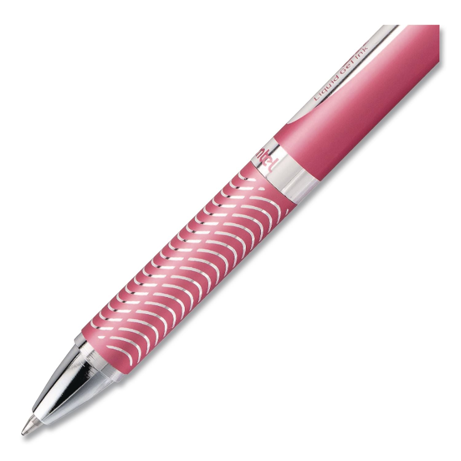 EnerGel Alloy RT Gel Pen, Retractable, Medium 0.7 mm, Black Ink, Pink Barrel