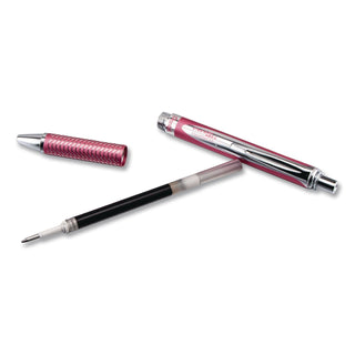 EnerGel Alloy RT Gel Pen, Retractable, Medium 0.7 mm, Black Ink, Pink Barrel
