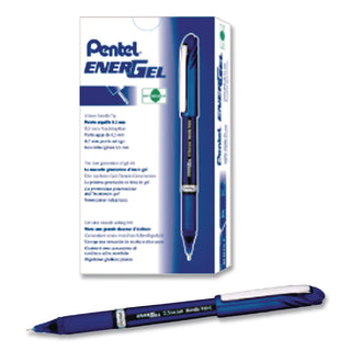 EnerGel NV Gel Pen, Stick, Fine 0.5 mm Needle Tip, Blue Ink, Blue Barrel, Dozen