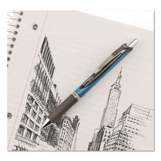 EnerGel RTX Gel Pen, Retractable, Medium 0.7 mm Needle Tip, Black Ink, Black/Blue Barrel