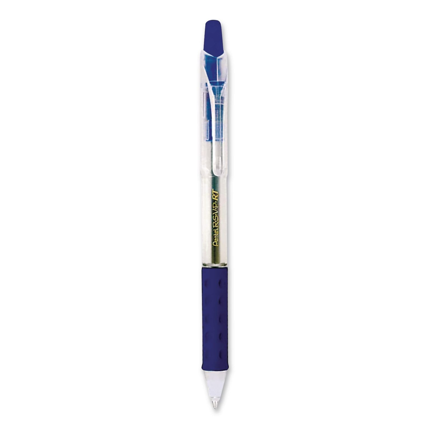 R.S.V.P. Super RT Ballpoint Pen, Retractable, Medium 0.7 mm, Blue Ink, Translucent Blue/Blue Barrel, Dozen