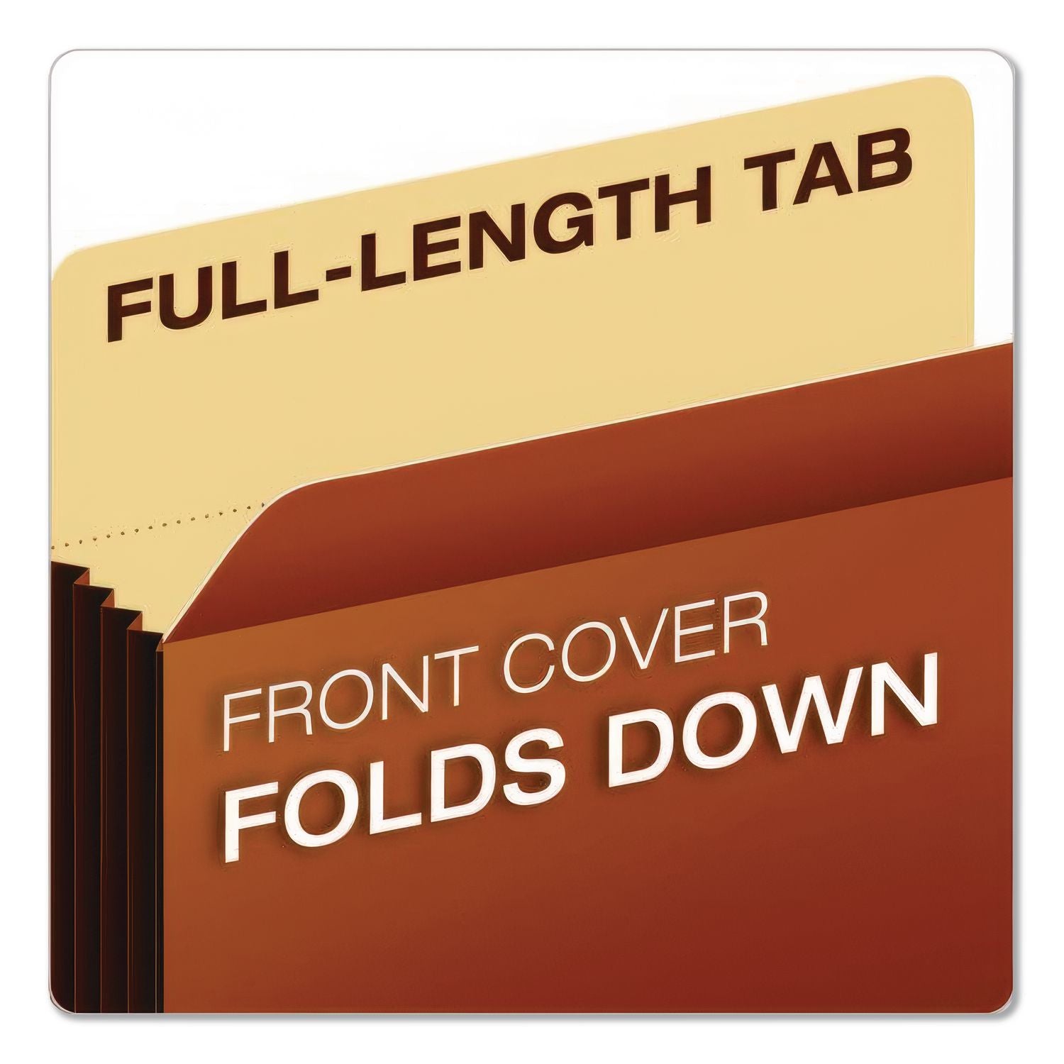 File Cabinet Pockets, 3.5" Expansion, Legal Size, Redrope, 10/Box