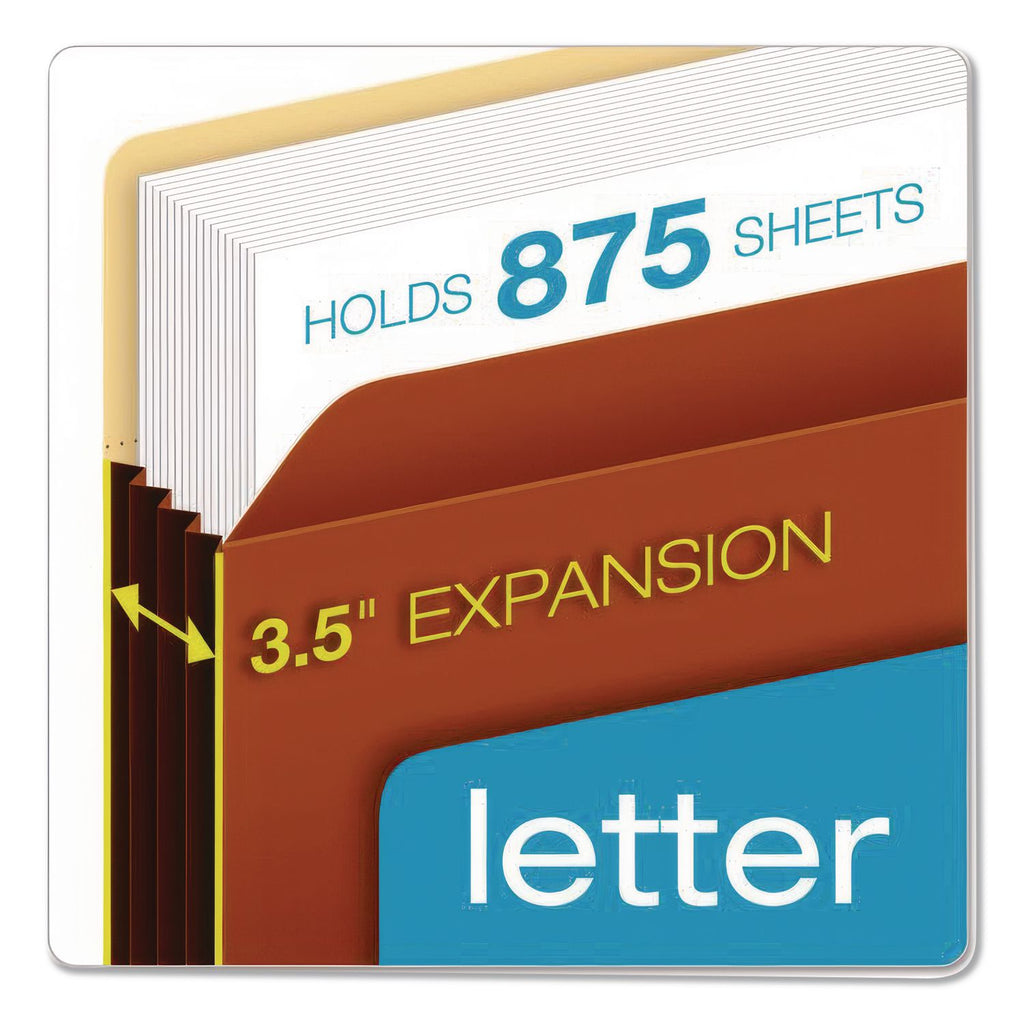 File Cabinet Pockets, 3.5" Expansion, Legal Size, Redrope, 10/Box