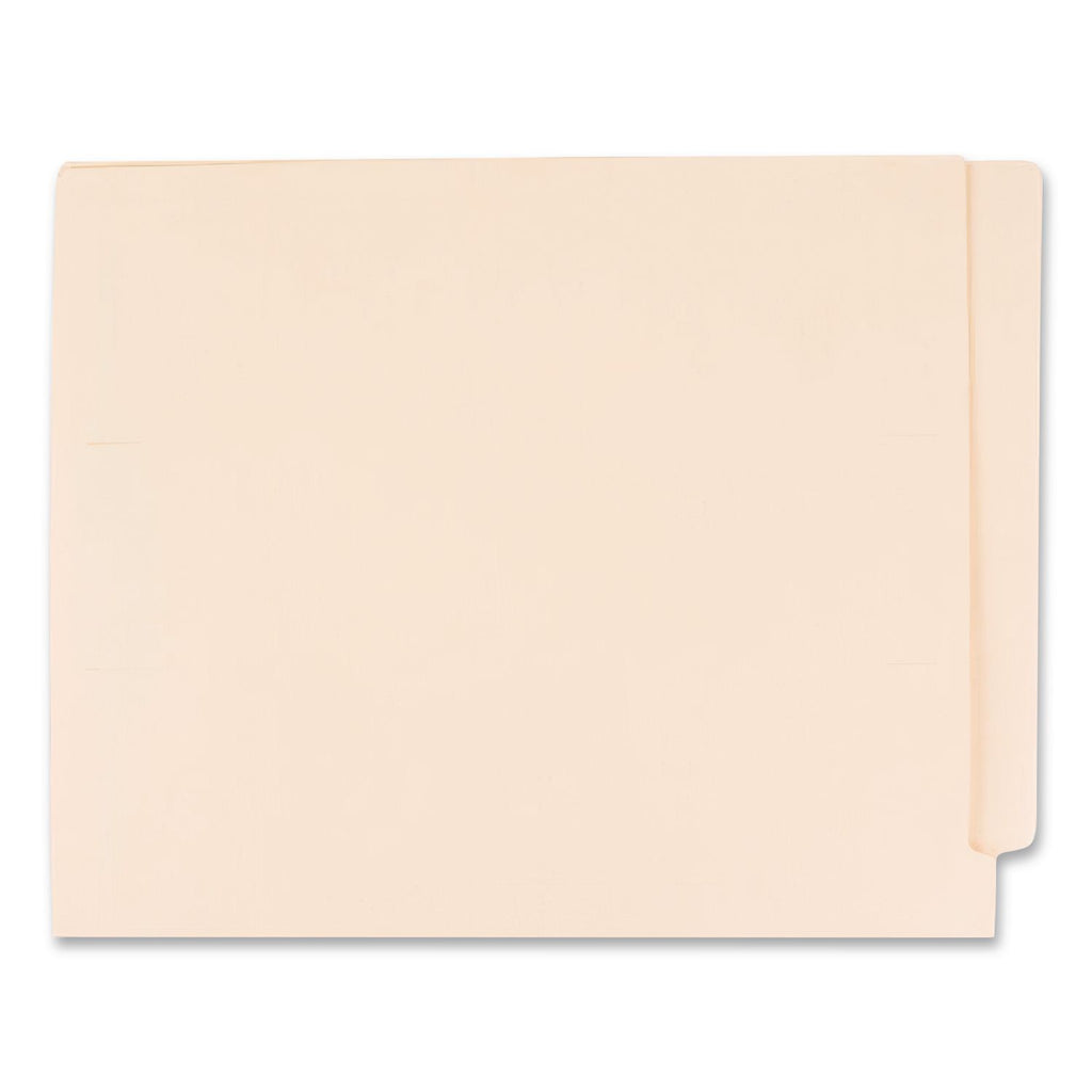 Manila End Tab Folders, 9.5" High Front, Straight 1-Ply Tabs, Letter Size, Manila, 100/Box
