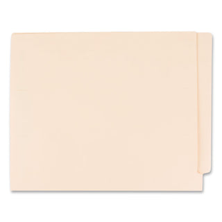 Manila End Tab Folders, 9.5" High Front, Straight 2-Ply Tabs, Letter Size, Manila, 100/Box