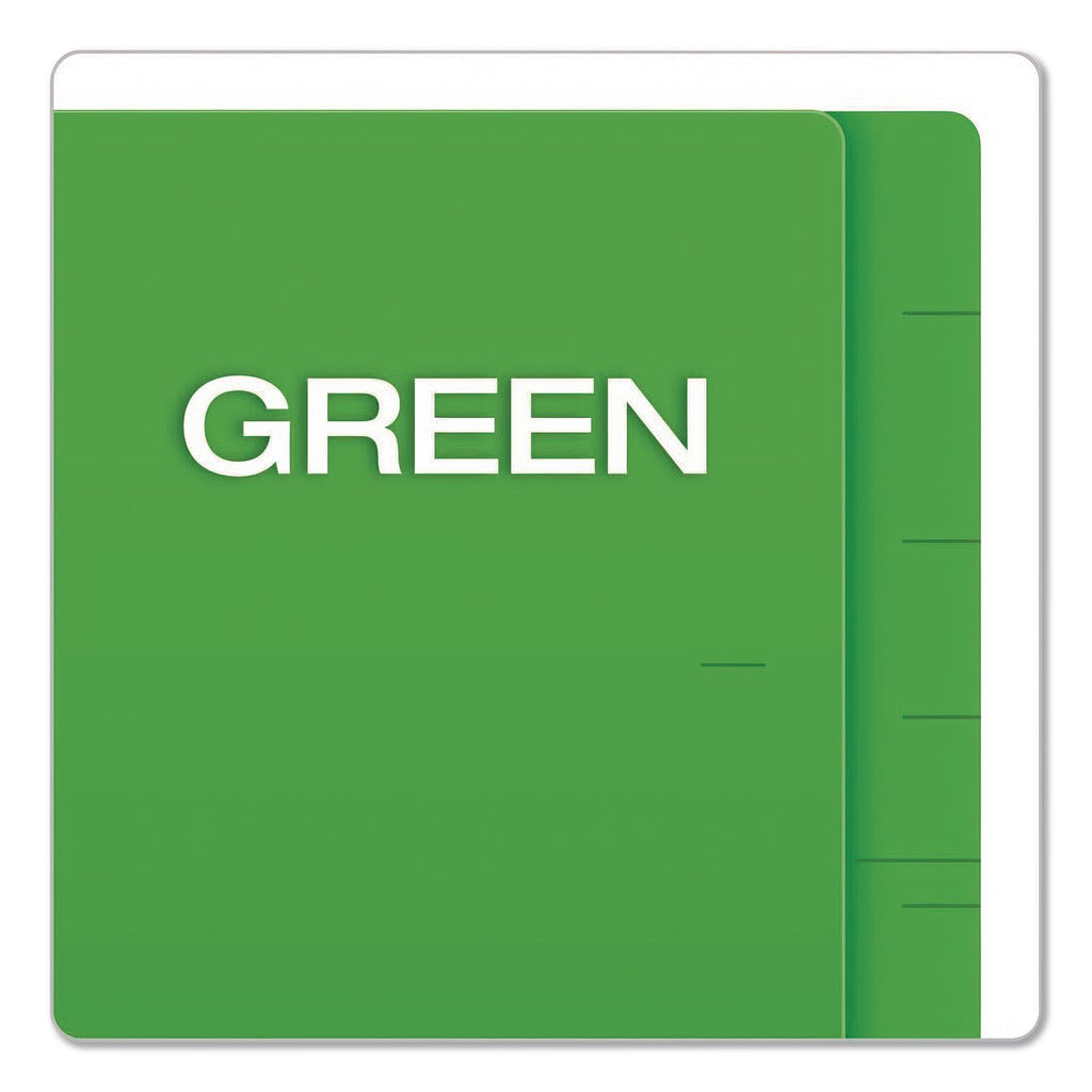 Colored End Tab Folders with Reinforced Double-Ply Straight Cut Tabs, Letter Size, 0.75" Expansion, Green, 100/Box